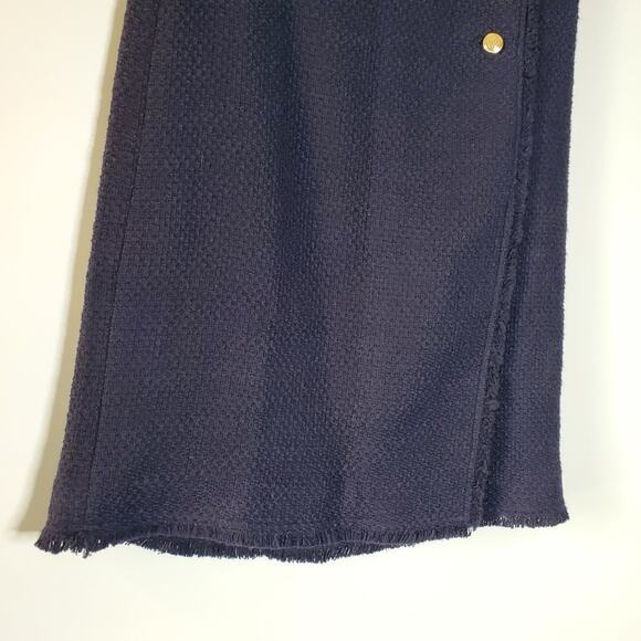 Talbots Dark Blue fringed Tweed lined career pencil skirt NWT Size 2 - Picture 7 of 7
